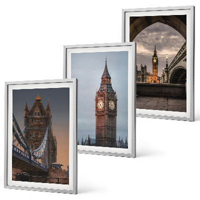 Set di quadri incorniciati Orologio Big Ben del ponte di Londra