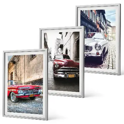 Composizione di quadri con auto d'epoca nelle città
