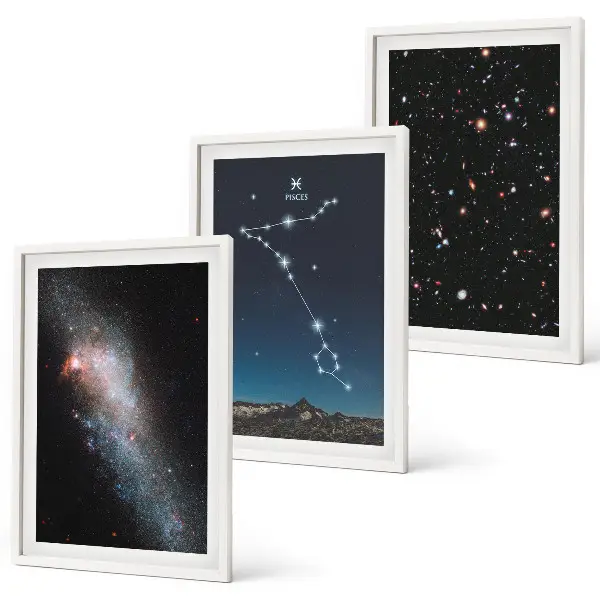 Set di quadri incorniciati raffiguranti i paesaggi cosmici della galassia dei Pesci