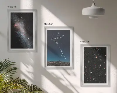 Set di quadri incorniciati raffiguranti i paesaggi cosmici della galassia dei Pesci