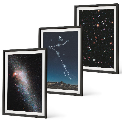 Set di quadri incorniciati I paesaggi cosmici della galassia dei Pesci