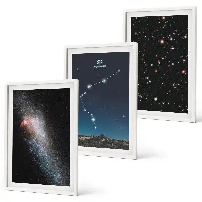 Set di 3 quadri con stampa spazio galattico Acquario