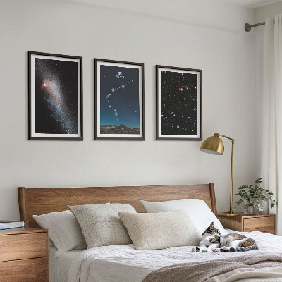 Set di 3 quadri Spazio galattico Acquario