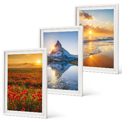 Set di 3 quadri Paesaggi di montagne e mari nell'ovest