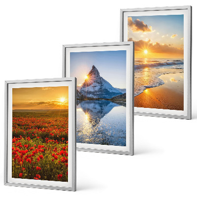 Set di 3 quadri Paesaggi di montagne e mari nell'ovest
