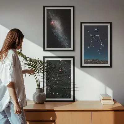 Set di quadri incorniciati con motivo spazio galassia Libra cielo