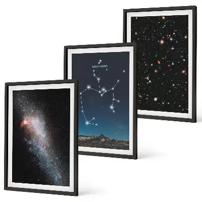 Set di 3 quadri con galassie, costellazioni e lo spazio del Sagittario