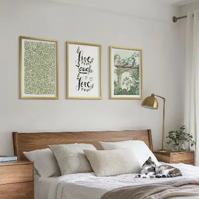 Composizione di quadri con architettura di foglie verdi