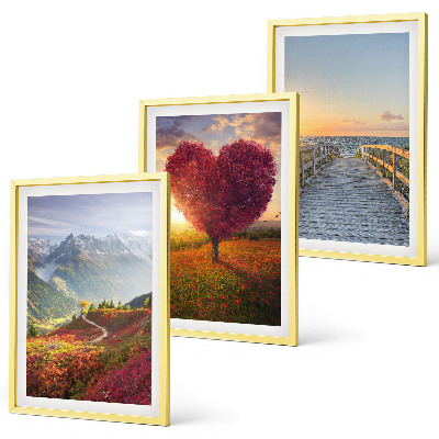 Set di quadri incorniciati Paesaggi montagne albero cuore molo