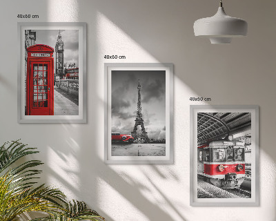 Set di quadri incorniciati Icone dei trasporti di Londra e Parigi