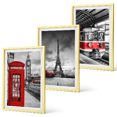 Set di quadri incorniciati Icone dei trasporti di Londra e Parigi
