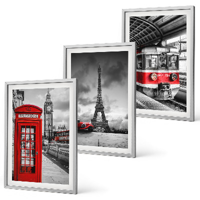 Set di quadri incorniciati Icone dei trasporti di Londra e Parigi