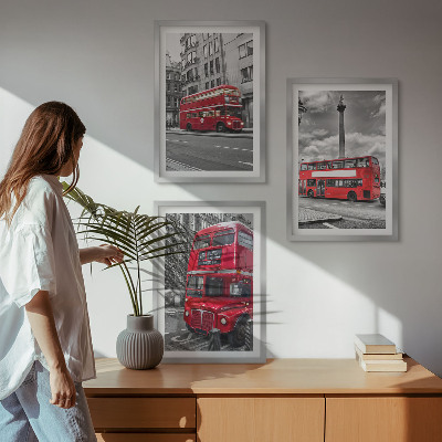 Composizione di quadri Autobus rossi di Londra