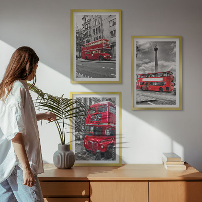 Composizione di quadri Autobus rossi di Londra