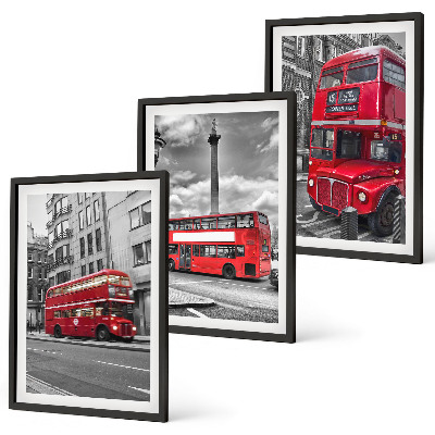 Composizione di quadri Autobus rossi di Londra