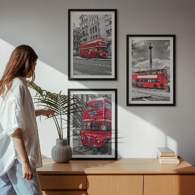 Composizione di quadri Autobus rossi di Londra