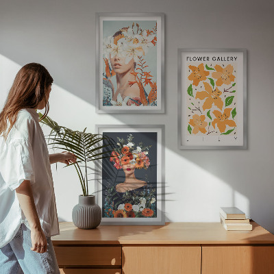 Composizione di quadri Ritratti floreali con bouquet