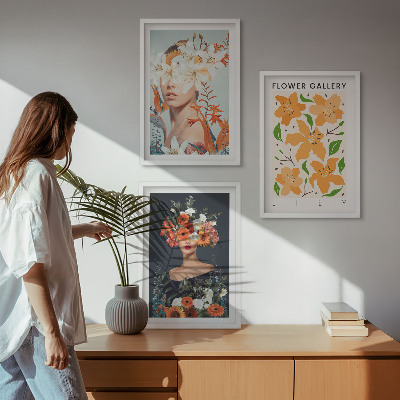 Composizione di quadri Ritratti floreali con bouquet