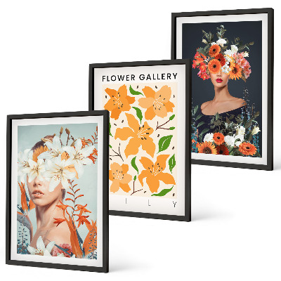 Composizione di quadri Ritratti floreali con bouquet