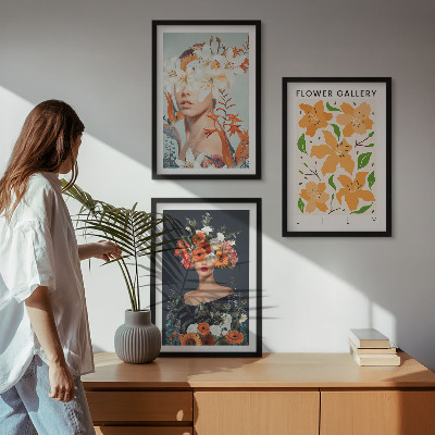 Composizione di quadri Ritratti floreali con bouquet