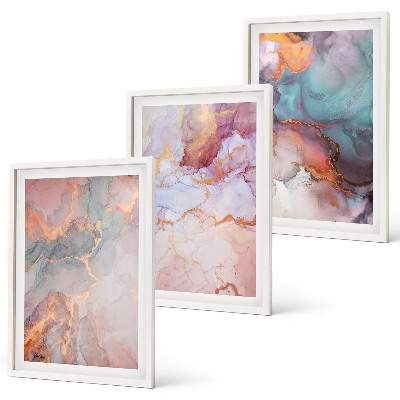 Composizione di quadri Motivi astratti dai colori pastello
