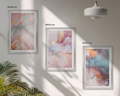 Composizione di quadri Motivi astratti dai colori pastello