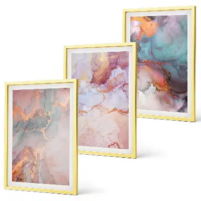 Composizione di quadri con motivi astratti dai colori pastello