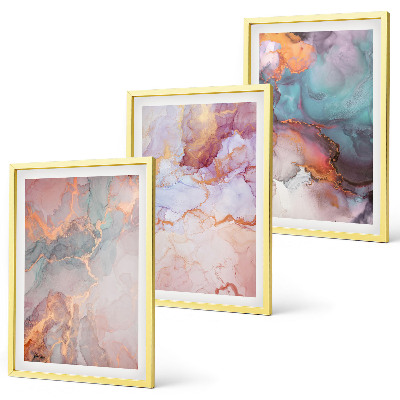 Composizione di quadri Motivi astratti dai colori pastello
