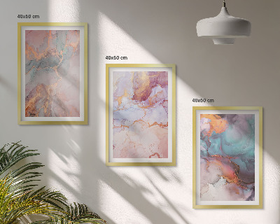 Composizione di quadri Motivi astratti dai colori pastello