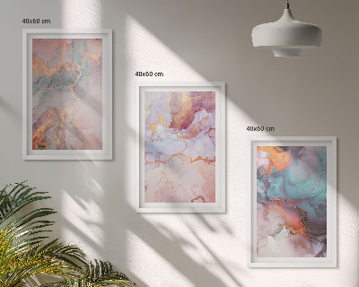 Composizione di quadri Motivi astratti dai colori pastello