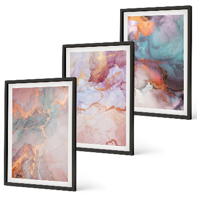 Composizione di quadri Motivi astratti dai colori pastello
