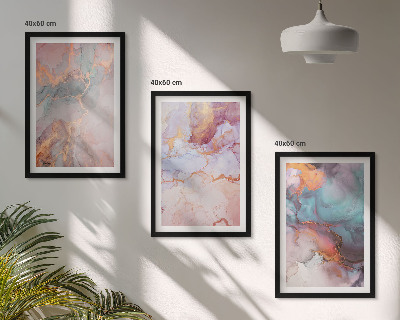 Composizione di quadri Motivi astratti dai colori pastello