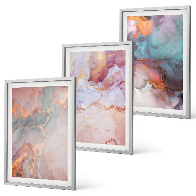 Composizione di quadri Motivi astratti dai colori pastello