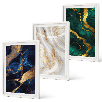 Composizione di quadri Motivi astratti blu e verdi