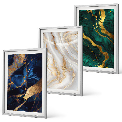 Composizione di quadri Motivi astratti blu e verdi