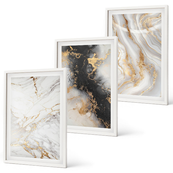 Set di quadri incorniciati Motivi astratti in bianco e nero
