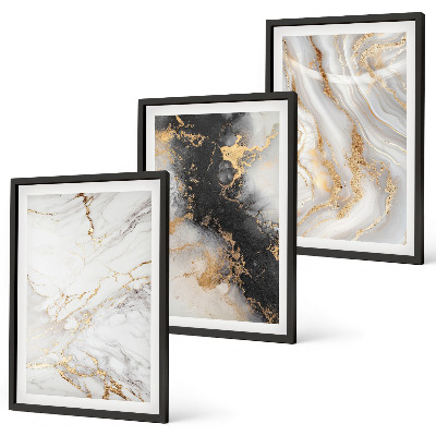 Set di quadri incorniciati Motivi astratti in bianco e nero