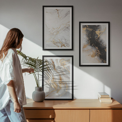 Set di quadri incorniciati Motivi astratti in bianco e nero