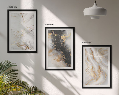Set di quadri incorniciati Motivi astratti in bianco e nero