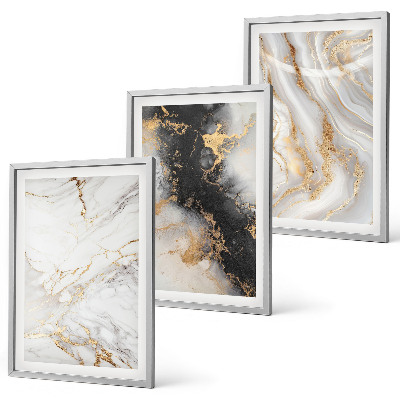 Set di quadri incorniciati Motivi astratti in bianco e nero