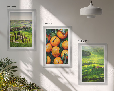 Set di quadri incorniciati Paesaggio rurale italiano con arance