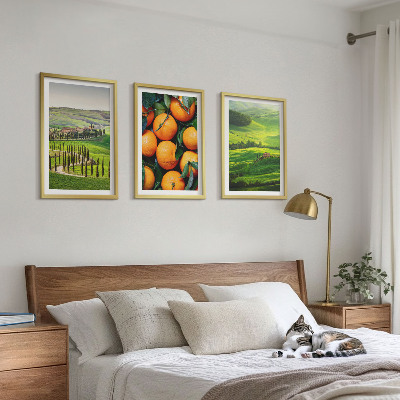Set di quadri incorniciati Paesaggio rurale italiano con arance