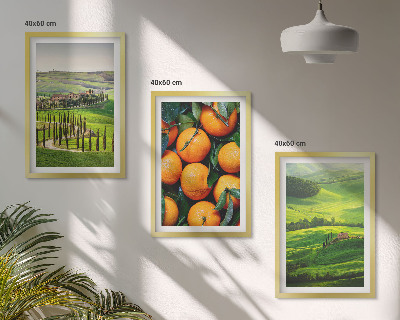 Set di quadri incorniciati Paesaggio rurale italiano con arance