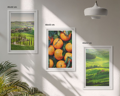 Set di quadri incorniciati Paesaggio rurale italiano con arance