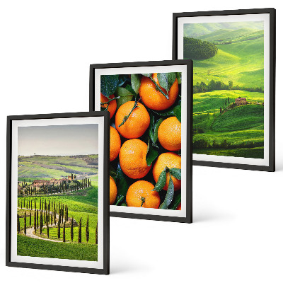 Set di quadri incorniciati Paesaggio rurale italiano con arance