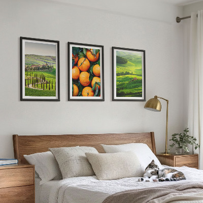 Set di quadri incorniciati Paesaggio rurale italiano con arance