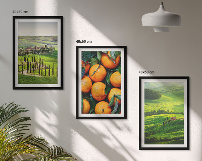 Set di quadri incorniciati Paesaggio rurale italiano con arance