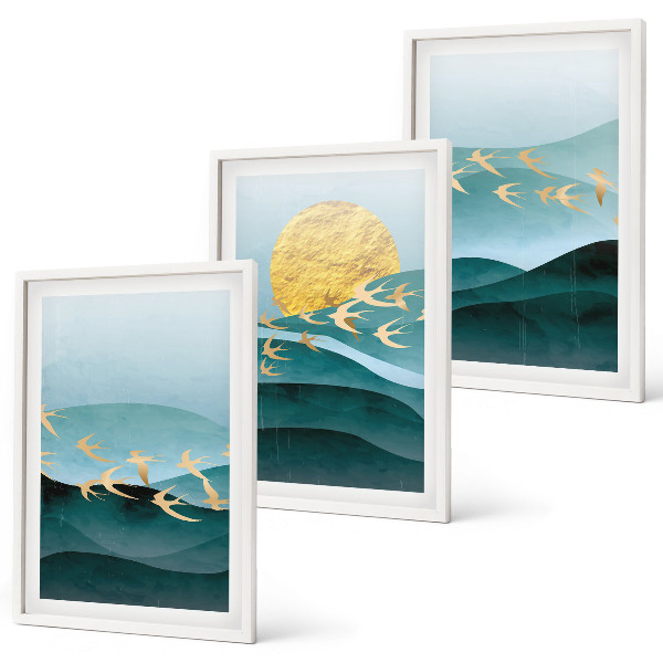 Set di quadri incorniciati Paesaggi astratti al tramonto