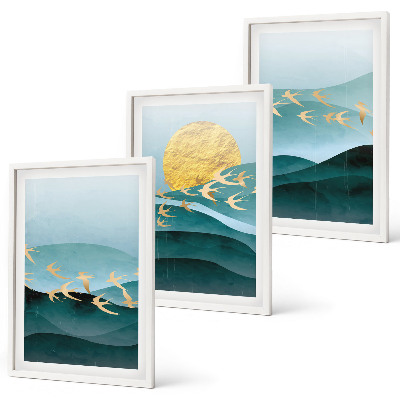 Set di quadri incorniciati Paesaggi astratti al tramonto