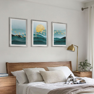 Set di quadri incorniciati Paesaggi astratti al tramonto